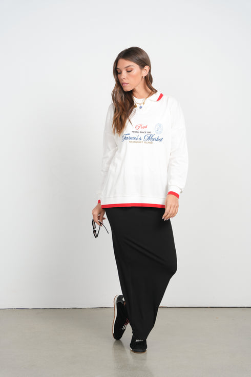 Point Polo Tee in Farmers Market Print