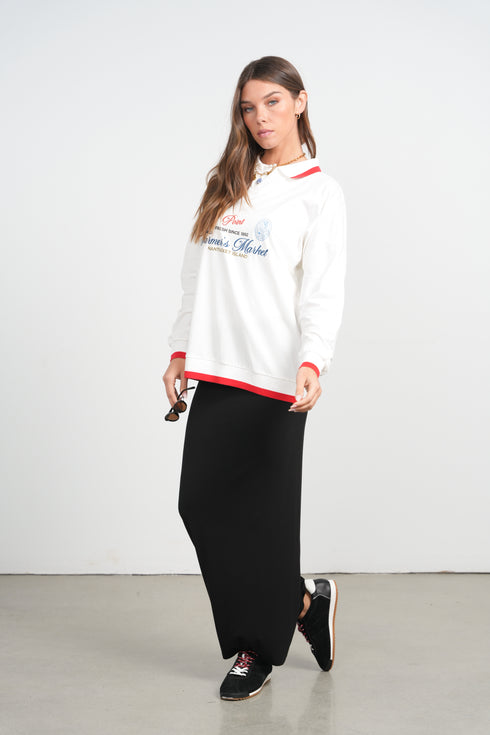 Point Polo Tee in Farmers Market Print