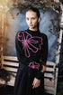 HEV Cable Embroidered Flower Knit