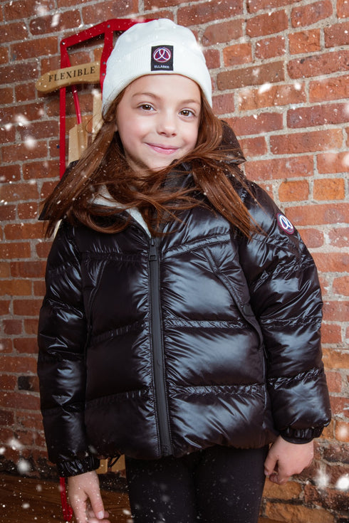 Ellabee Black Jacket with White Shearling