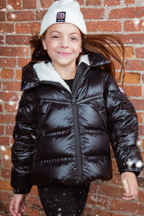 Ellabee Black Jacket with White Shearling