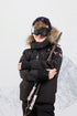 Ellabee Coat with Blue Zipper & Natural Fur