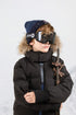 Ellabee Coat with Blue Zipper & Natural Fur