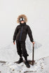 Ellabee Coat with Blue Zipper & Natural Fur
