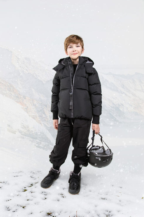 Ellabee Down Coat with Charcoal Zipper