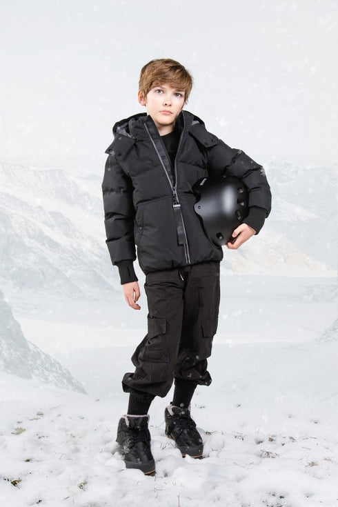 Ellabee Down Coat with Charcoal Zipper