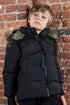 Ellabee Black Corduroy Coat with Green Lining