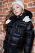 Ellabee Coat with White Lining and Black Fur