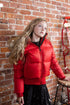 Ellabee Red Bomber with Natural Fur