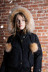 Ellabee Black Bomber with Gold Fur & Pom Poms