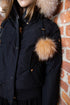Ellabee Black Bomber with Gold Fur & Pom Poms
