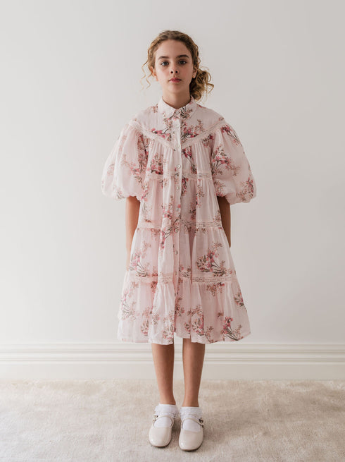 Petite Amalie Blush Orchid Linen Shirt Dress