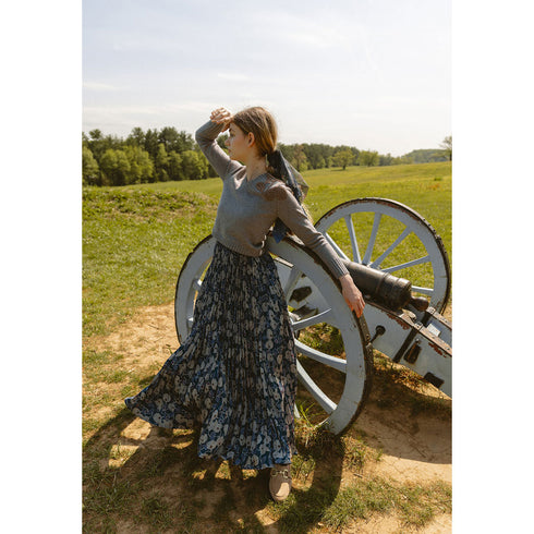 Ava and Lu Grey Floral Slip Dress & V Neck Sweater