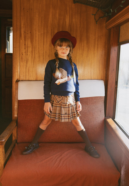 1984 Navy Knit Sweater with Duck Embroidery