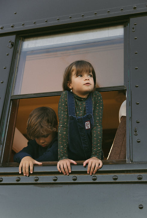 1984 Denim Overall Jumper & Printed Duck Turtleneck