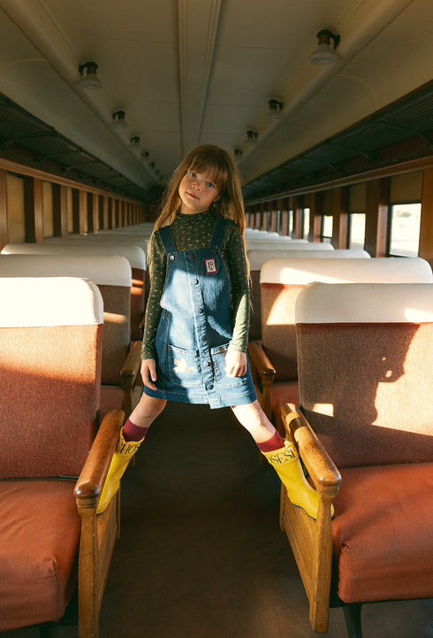 1984 Denim Overall Jumper & Printed Duck Turtleneck