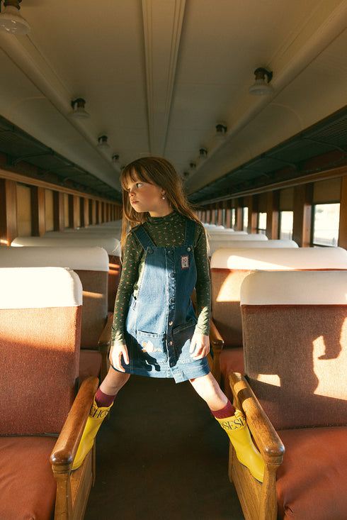 1984 Denim Overall Jumper & Printed Duck Turtleneck