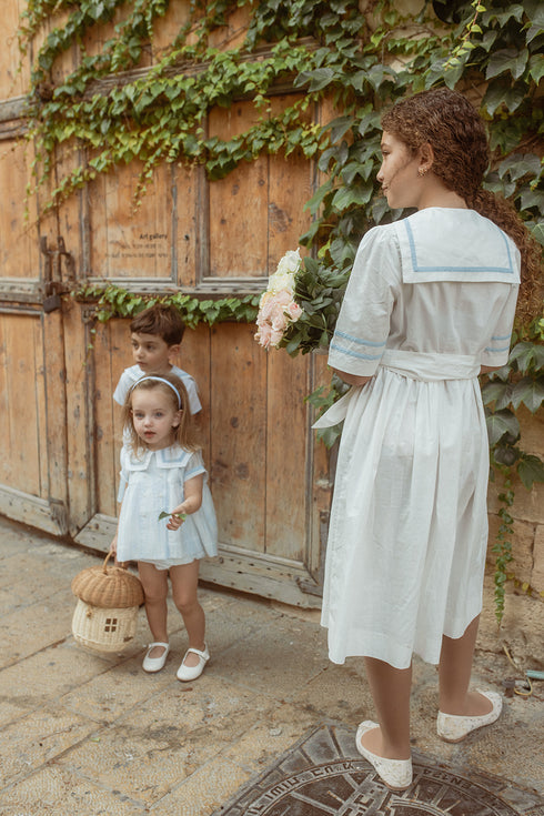 Noma Belted Dress with Sailor Collar