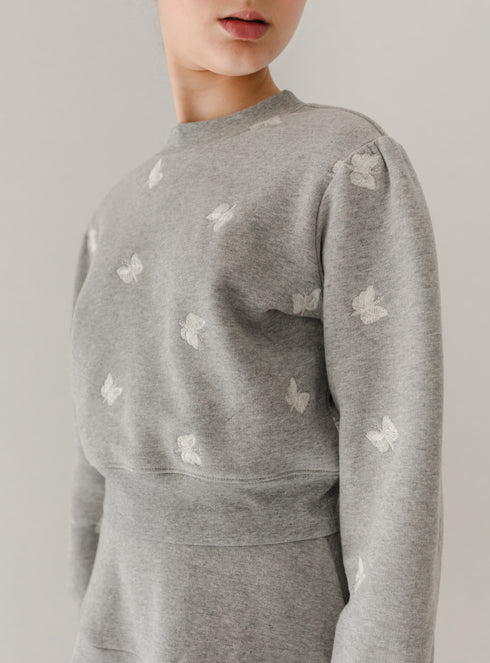 Petite Amalie Embroidered Butterfly Sweatshirt