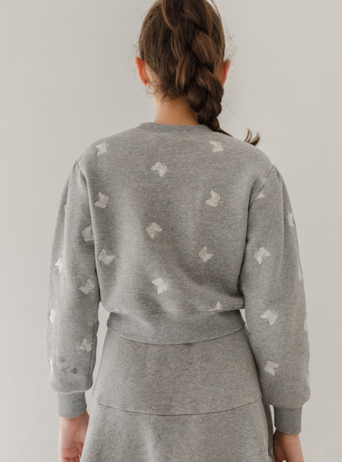Petite Amalie Embroidered Butterfly Sweatshirt