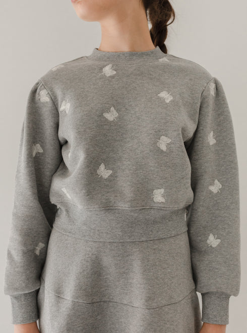 Petite Amalie Embroidered Butterfly Sweatshirt
