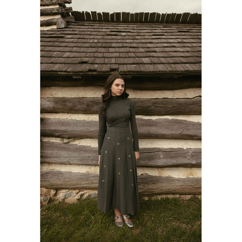 Ava and Lu Grey Embellished Skirt & Turtleneck