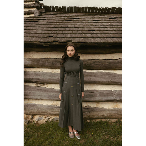 Ava and Lu Grey Embellished Skirt & Turtleneck