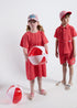 Loud Red Checked Dress with Heart Pockets