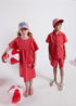 Loud Red Checked Dress with Heart Pockets
