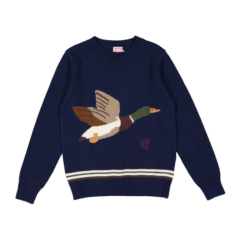 1984 Navy Knit Sweater with Duck Embroidery