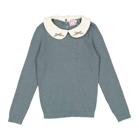 1984 Ribbed Knit Sweater with Plaid Skirt