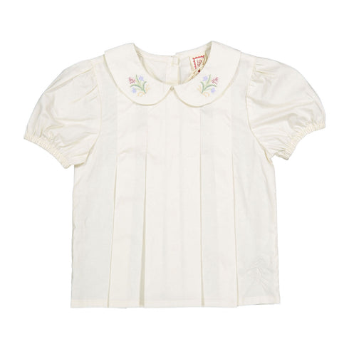 1984 3/4 Embroidered Blouse & Sage Skirt Set