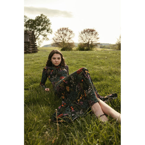 Ava and Lu Garden Floral Turtleneck Dress