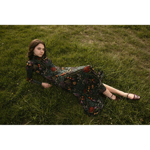 Ava and Lu Garden Floral Turtleneck Dress