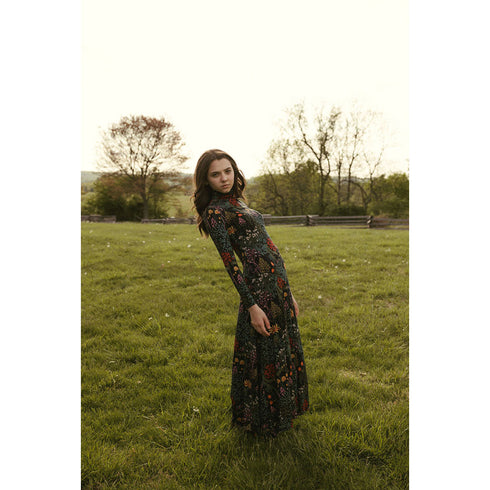 Ava and Lu Garden Floral Turtleneck Dress