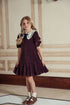 Pompomme Scallop Collar Shirt Insert Dress