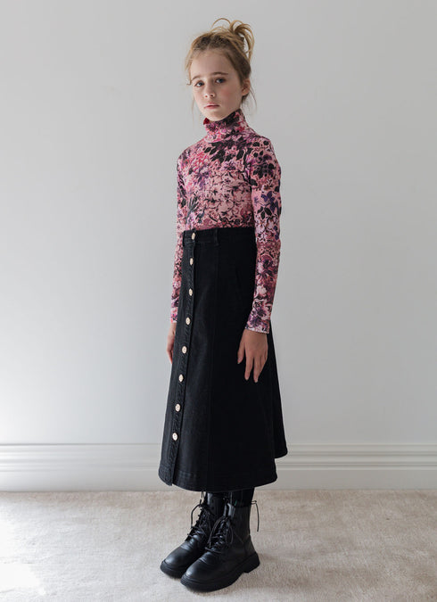 Steph Denim Button Front Skirt