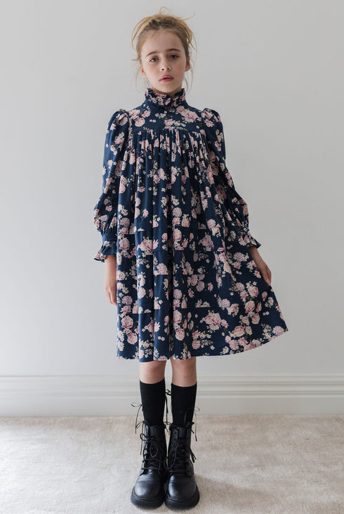 Steph Lilac Floral Printed Cord Dress