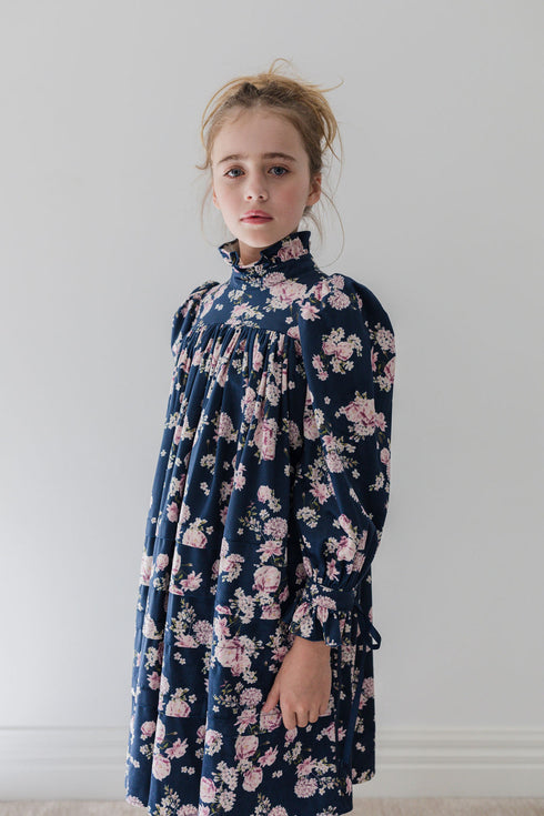 Steph Lilac Floral Printed Cord Dress