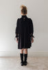 Steph Black Cord Pleat Dress