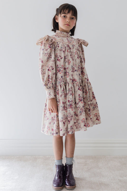 Steph Antique Floral Printed Cord Dress
