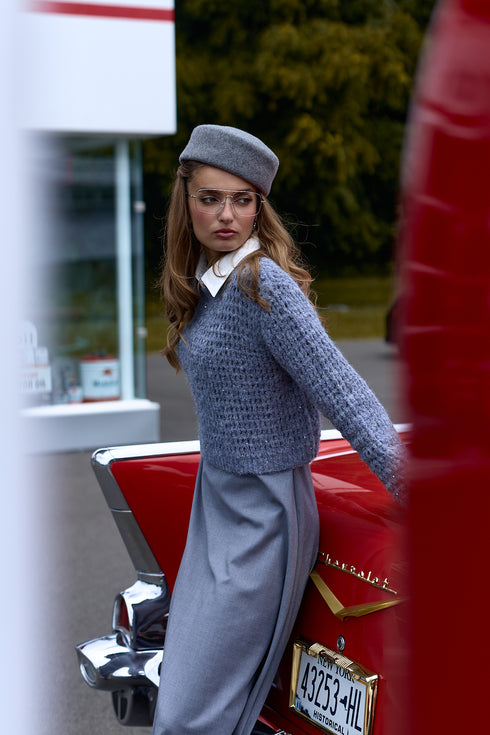 Noir Grey Aline Dress & Knit Sweater