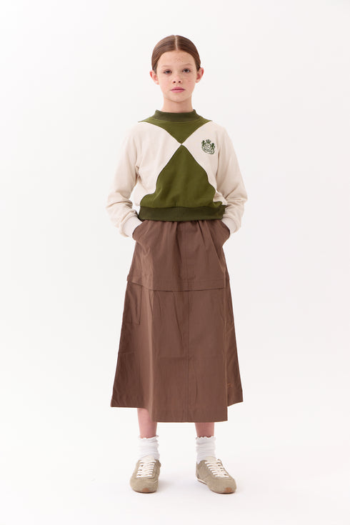 Crew Kids Gia Colorblock Sweatshirt Set in Green