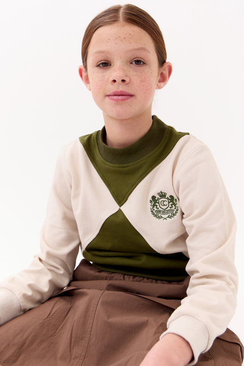 Crew Kids Gia Colorblock Sweatshirt Set in Green