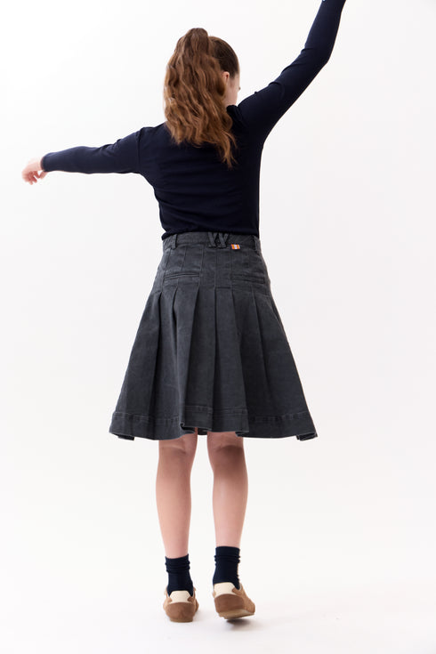 Crew Kids Gracie Denim Skirt in Grey
