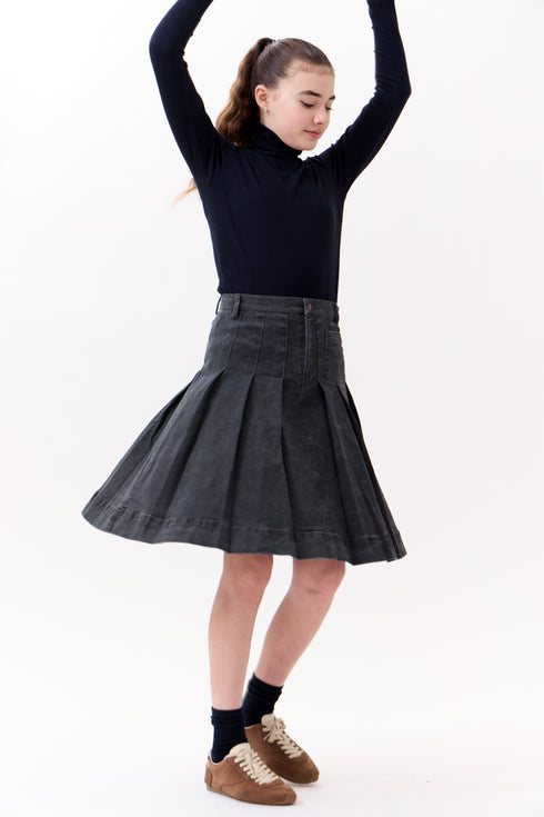 Crew Kids Gracie Denim Skirt in Grey