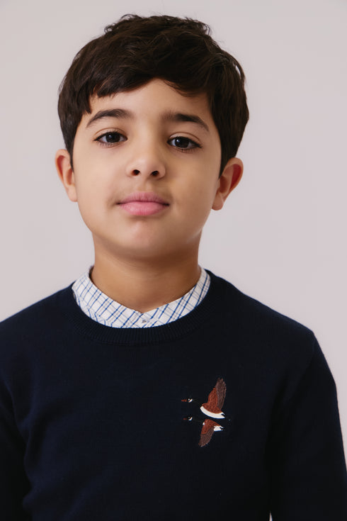 Kipp Kenny Crewneck Sweater in Navy
