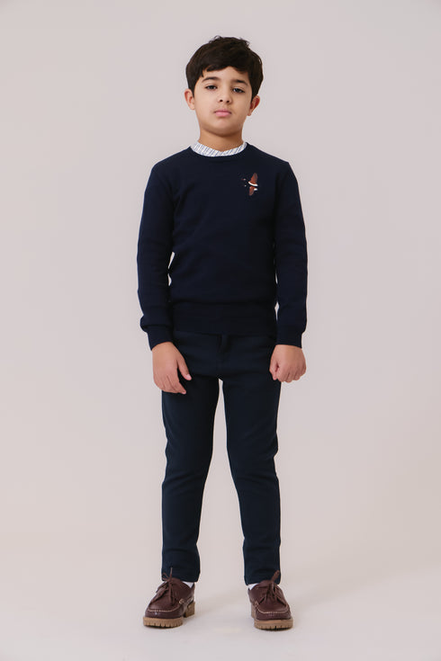 Kipp Kenny Crewneck Sweater in Navy