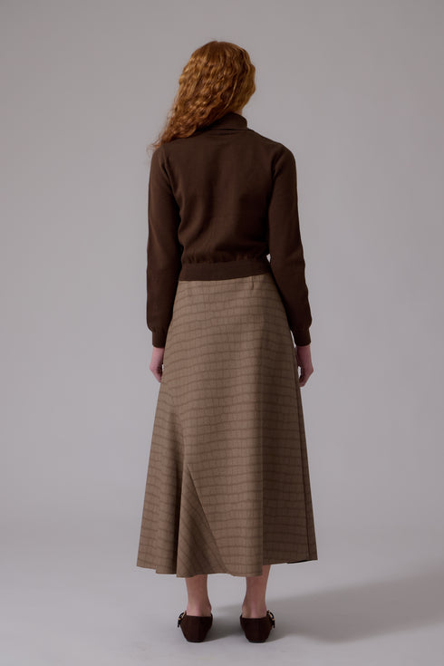 Soir Sloan Midi Skirt in Cocoa