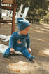 Bondoux Blue Teddy Velour Footie Set